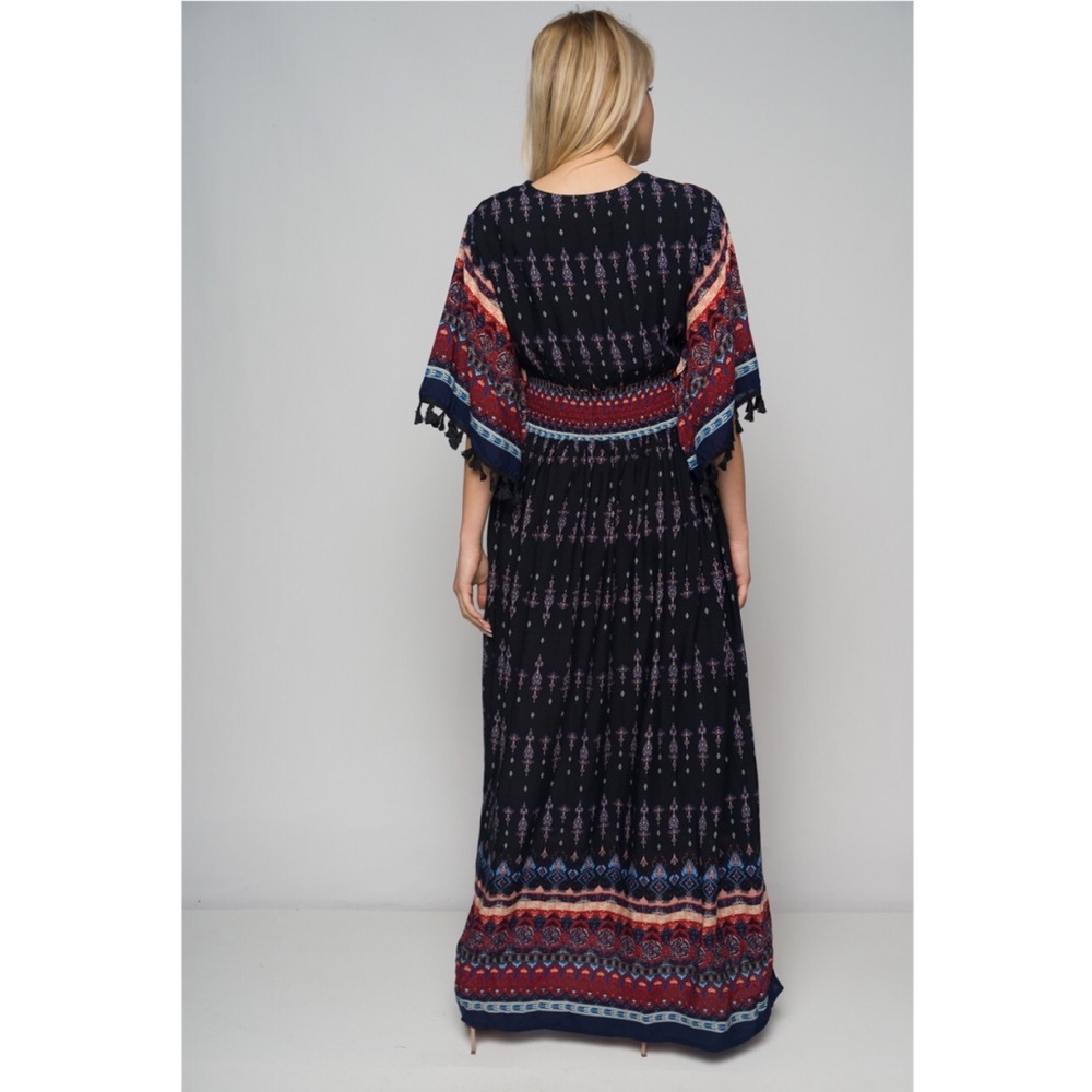 REDUCED💰 Navy Loose Sleeve Boho Maxi - Picture 3 of 6